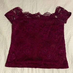 Maroon top